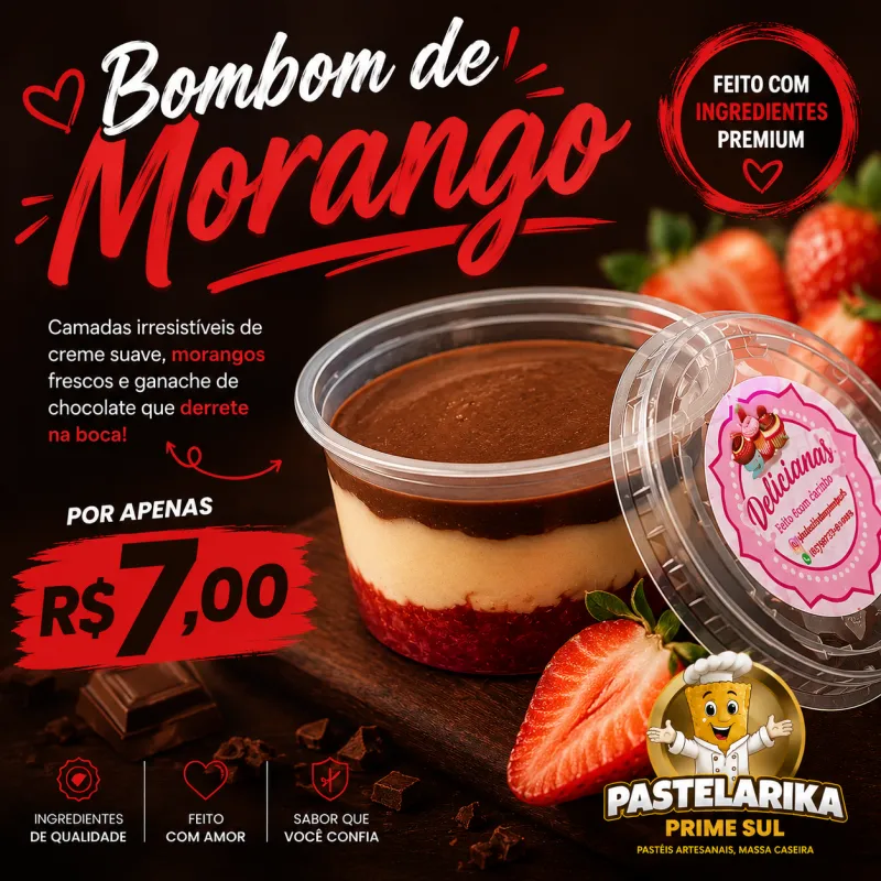 Bombom de Morango Delícianas 145ml